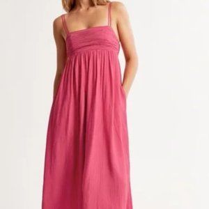 Crinkle Textured Maxi Dress - Pink